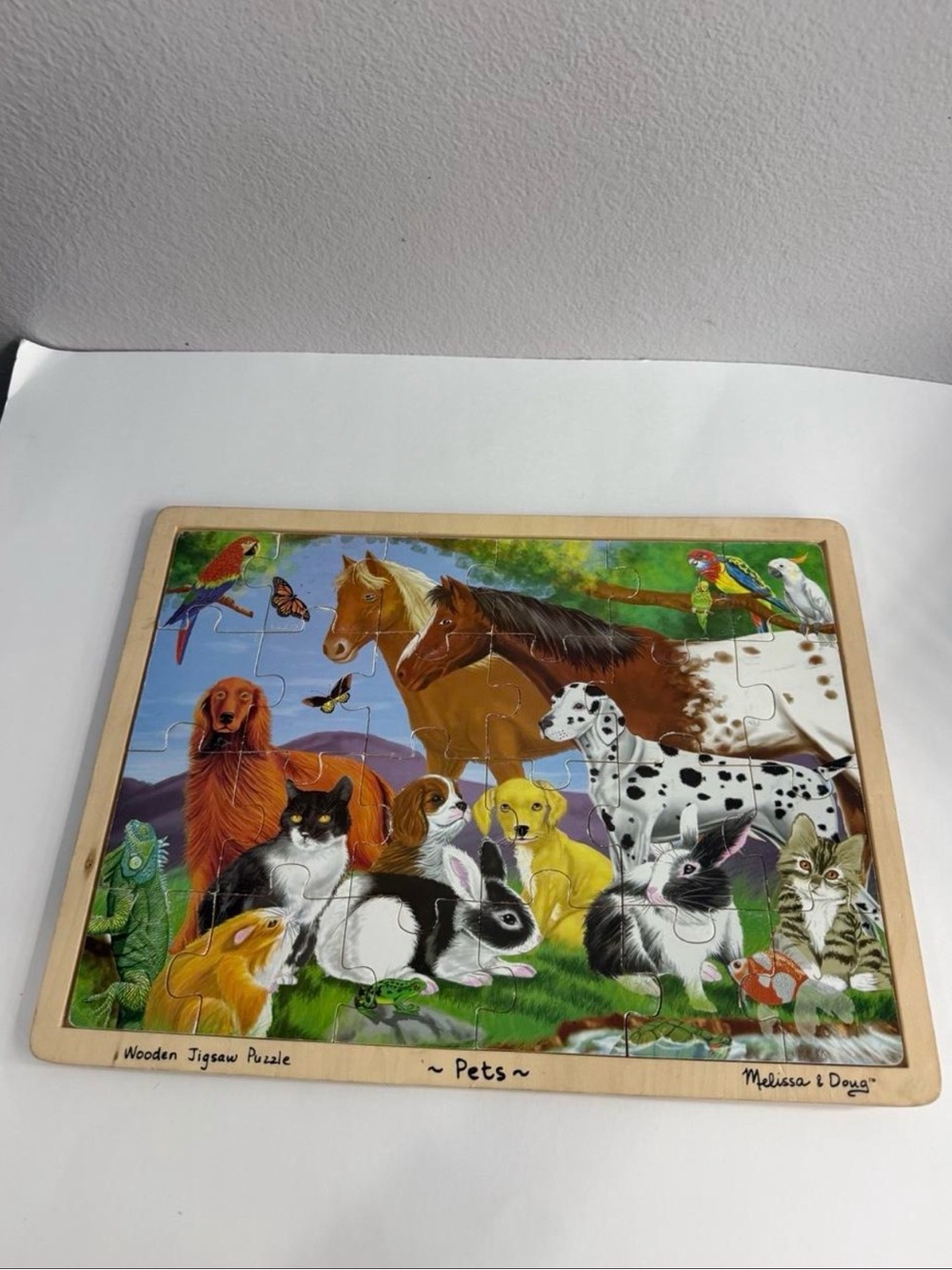 Melissa & Doug Pets Wooden Puzzle - Brown, Black, White, Green, Yellow